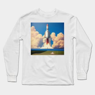 80s Rocket Launch Vintage Long Sleeve T-Shirt